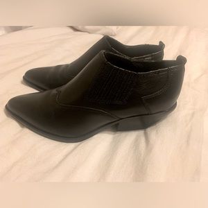 Zodiac Dazey black leather western ankle booties